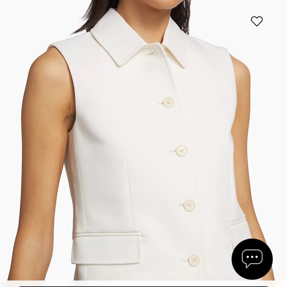 NWOT Theory Tailored Wool-Blend Vest in Ivory, size 0 - Picture 6 of 10